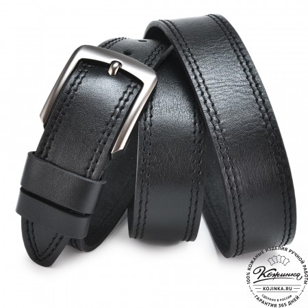 Кожаный ремень "Персиваль" (чёрный)